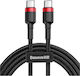 Baseus Cafule Cablu Braided USB 2.0 USB-C Mascul - USB-C 60W Roșu 2m