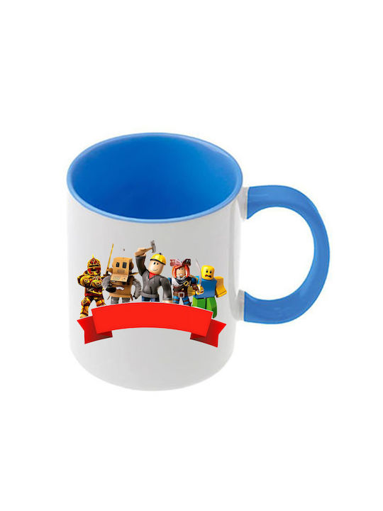 Roblox Tasse Blau Mit Griff Innen
