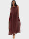 Summer Maxi Dress Burgundy