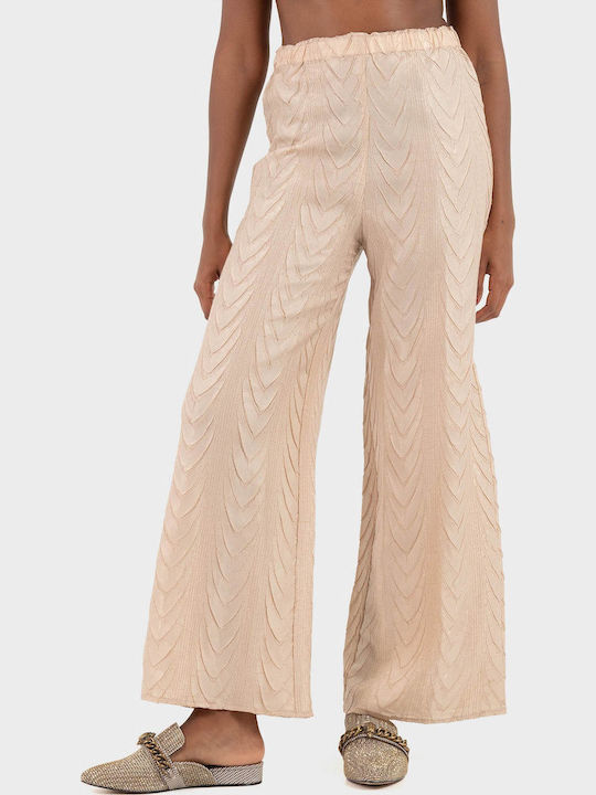 Women's Fabric Trousers Beige