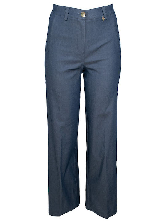 Damen Hochgebirge Stoffhose in Gerader Bein Stil Blau