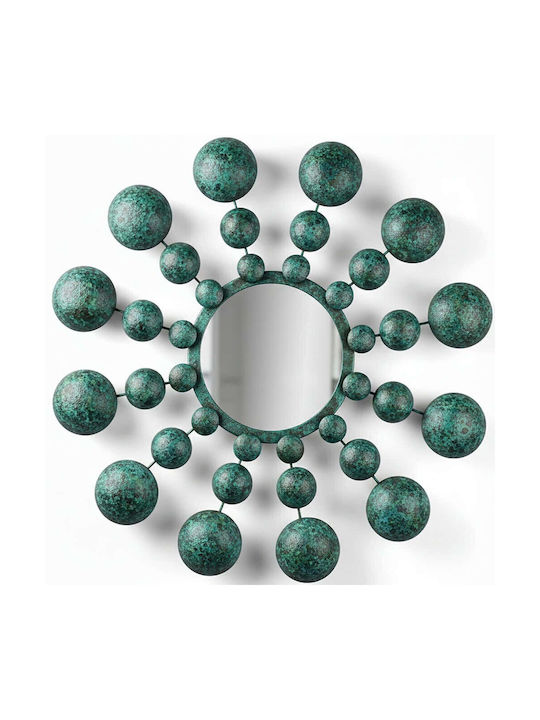 Wallity Oglindă de Perete cu Ramă Metalică Albastră 70x70cm