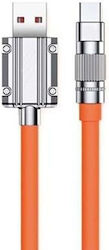 Treqa CA-8791 Regular USB 2.0 σε micro USB 1m Πορτοκαλί