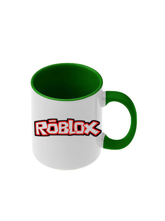 Roblox Tasse Dunkelgrüne Griffe Innenseite