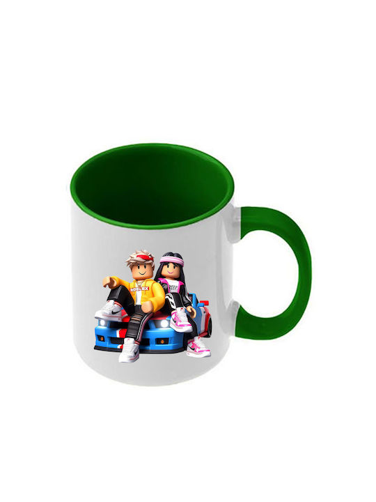 Roblox Tasse Dunkelgrüne Griffe Innenseite