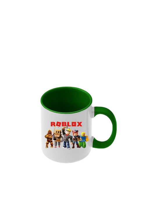 Roblox Tasse Dunkelgrüne Griffe Innenseite