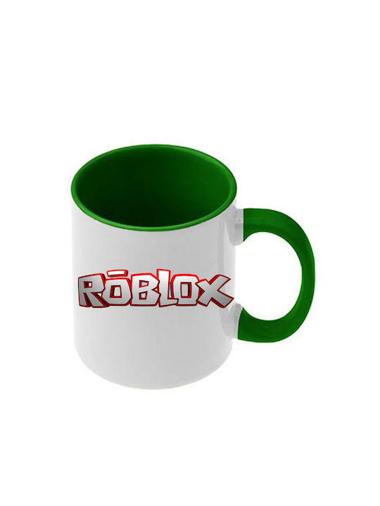 Roblox Tasse Dunkelgrüne Griffe Innenseite
