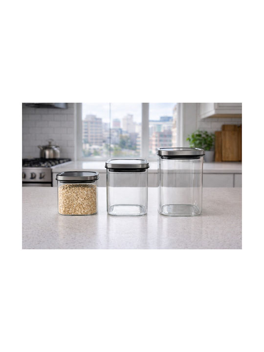 Galifas General Use Glass Jar with Airtight Lid Transparent 1300ml 1 Piece