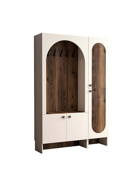 Έπιπλο Εισόδου Cream-walnut 135x37x200.6εκ.