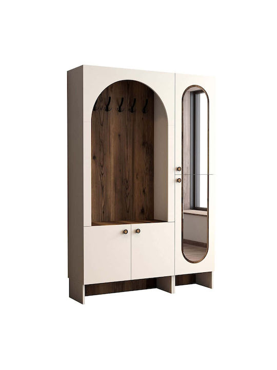 Έπιπλο Εισόδου Cream-walnut 135x37x200.6εκ.