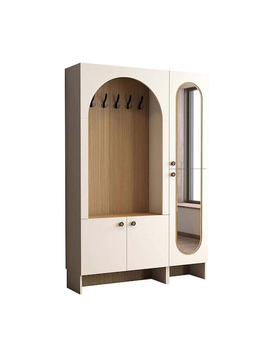 Έπιπλο Εισόδου Cream-oak 135x37x200.6εκ.