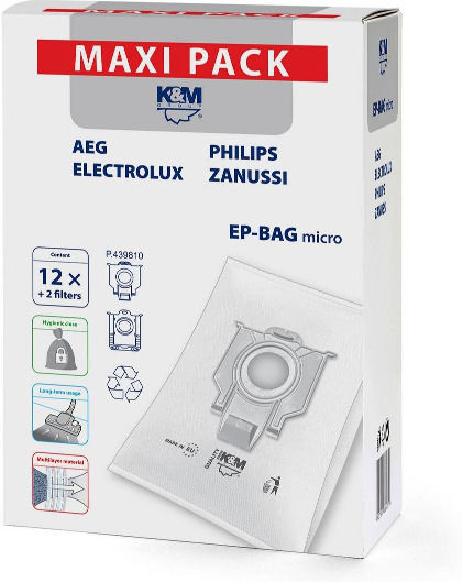 Konig & Meyer Σακούλες Σκούπας 12τμχ Συμβατή με Σκούπα Philips / Electrolux