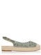 Suede Women's Espadrilles In Green Colour
