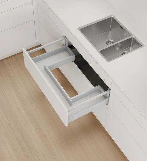 Drawer Brake Tandembox Sink Rod Blum 224x500mm Gray 30kg