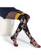 Women's Pantyhose Black Floral