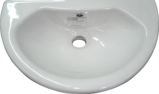 Vitruvit Wall Mounted Wall-Mounted / Vessel Porcelain Bathroom Sink 46x28cm White