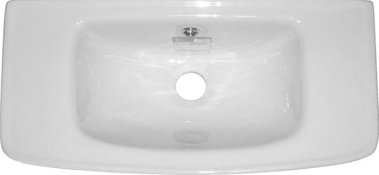 Vitruvit Wall Mounted Wall-Mounted / Vessel Porcelain Bathroom Sink with Faucet 52x25cm White