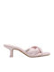 Jolaine Twist Women's Mules with Low Heel in Pink Color