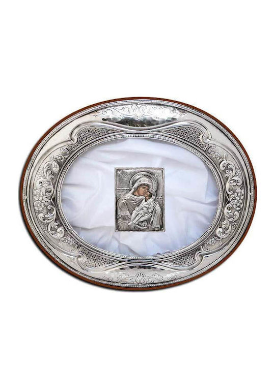 SilverBrand.gr Hochzeitskronen-Hülle Oval Silber 24x28cm