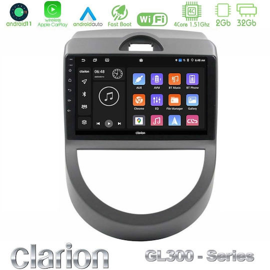 Clarion Car Audio System for Kia Soul 2009-2011 (Bluetooth/USB/AUX/WiFi/GPS/Apple CarPlay/Android Auto) with 9" Touch Screen