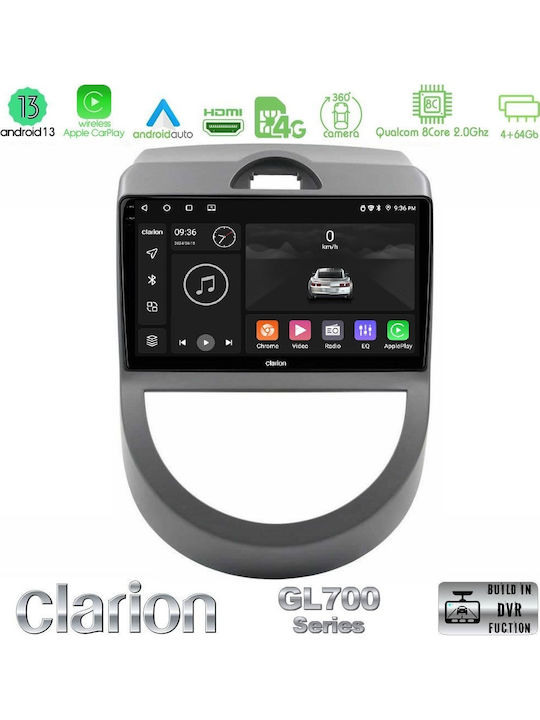 Clarion Auto-Audiosystem für Kia Seele 2009-2011 mit Touchscreen 9" (Bluetooth/USB/Eingebautes Wi-Fi / 3G/GPS/Apple CarPlay/Android Auto)