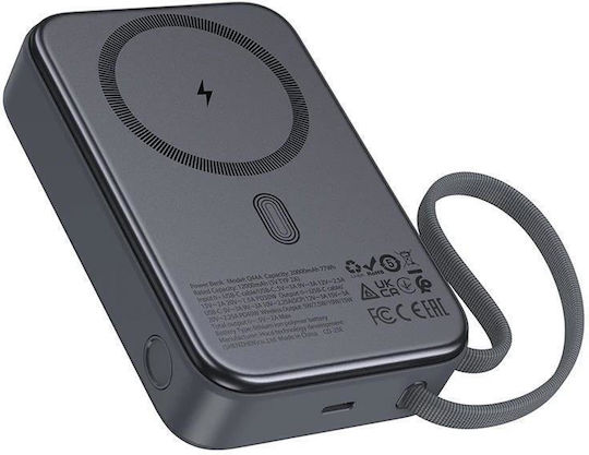 Hoco Q44A MagSafe Power Bank 20000mAh 45W με Θύρα USB-C Power Delivery / Quick Charge 3.0 Μαύρο
