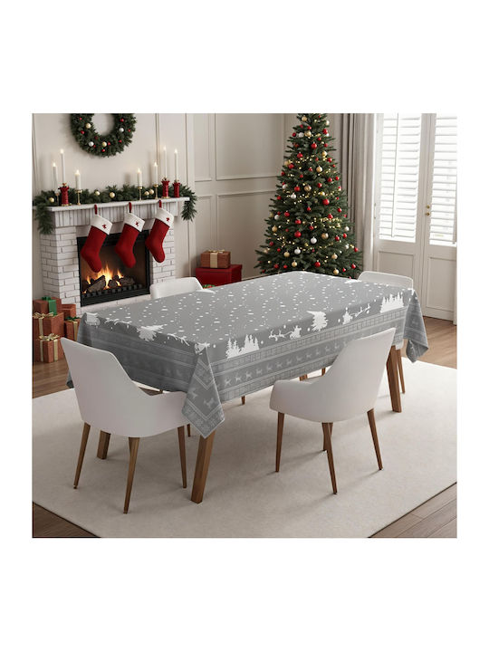Nordic Weihnachtliches Tischtuch Fleckabweisend Grau 220x160cm