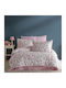 Class Home Collection Set Huse Pentru Pilote Duble Cu 4 Fețe De Pernă Și 1 Cearceaf 200x220cm Roz