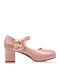 Kids Ballerinas with Hoop & Loop Closure Patent Leather Pink
