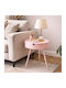 Round Pink Metal Side Coffee Table W40.5xL40.5xH54cm