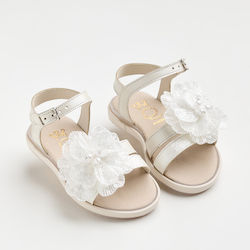 Ever Kid Бебешки Кожени Сандали Off White