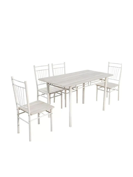 Masa De Bucătărie Roza Cu 4 Scaune 60x110cm