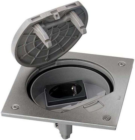 Simon Connect Kse Floor Box Insert Ip66 Schuko Gnizad Stainless Steel Kse1 23 72