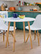 Essential Round Metal Kitchen Table White 80x80x75cm