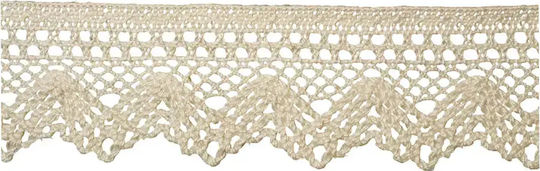 Cotton Lace Crochet Fan Pattern Ecru Width 4cm Price Per Meter