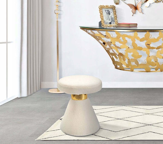 Samt Hocker Für Das Wohnzimmer Beige