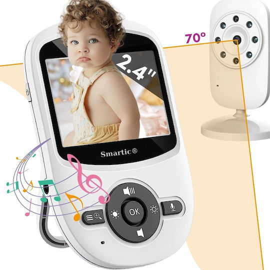 Smartic Kabellose Babyüberwachung mit Zwei-Wege-Audio & Schlaflieder
