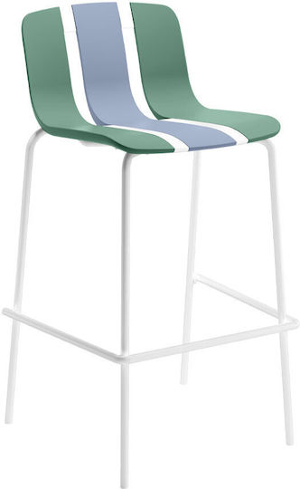 Bar Stool Made of Polypropylene Art Green Blue 4 Pieces 51x44x105cm Bar Stool Made of Polypropylene Art Green Blue 4 Pieces 51x44x105cm