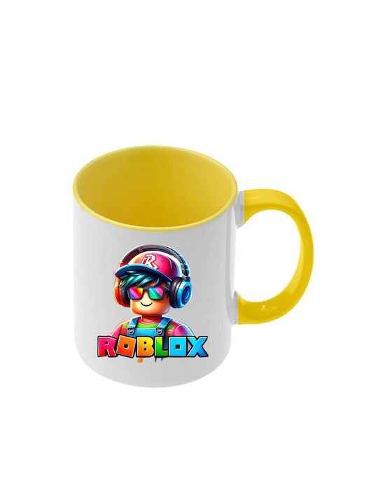 Roblox Tasse Gelbe Griff Innenseite