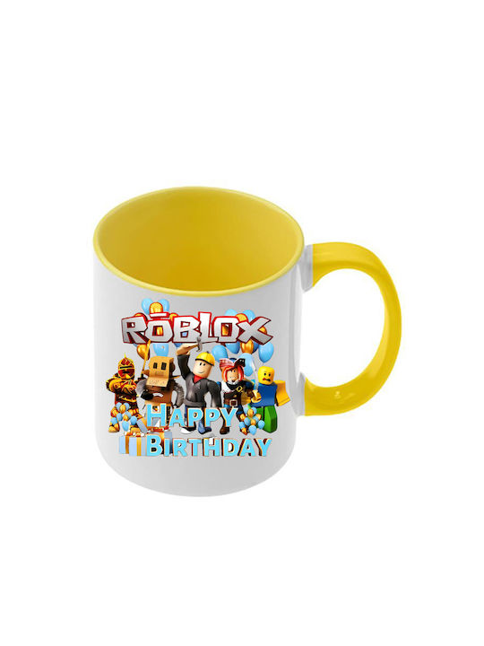 Roblox Tasse Gelbe Griff Innenseite