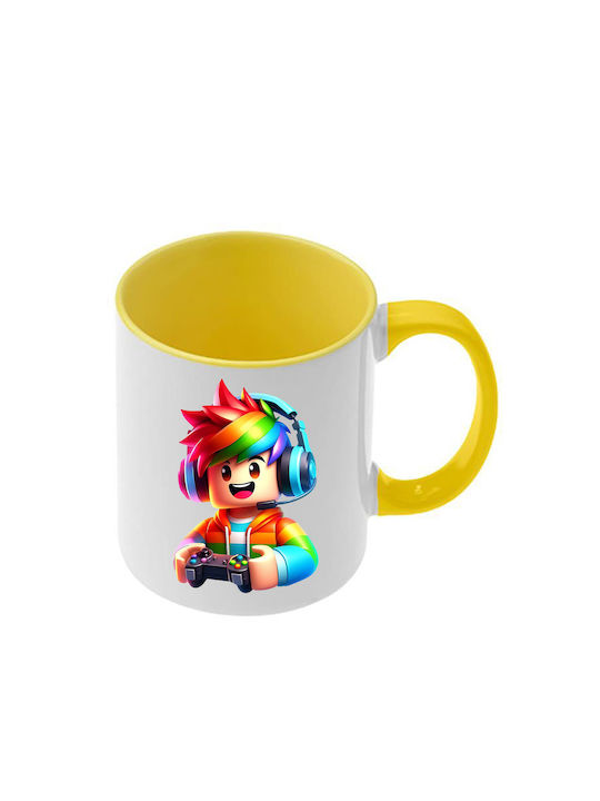 Roblox Tasse Gelbe Griff Innenseite