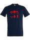 T-shirt Unisex " Stranger Things Gang Elements Minimal Design " French Navy