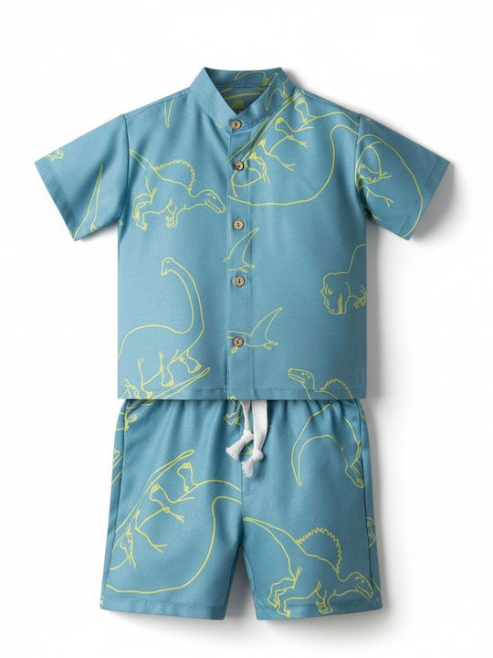 Nek Kids Wear Kinderbekleidungsset mit Shorts Sommer 2Stücke Petrol