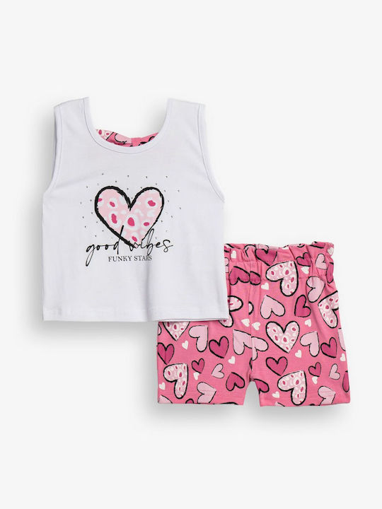 Funky Kids Set with Shorts Summer 2 Pieces White