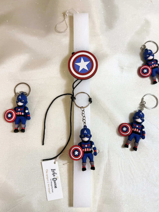Beduftete Weiße Osterkerze Captain America Beduftete Weiße Osterkerze Captain America