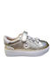 Kids Sneakers with Hoop & Loop Closure Gold