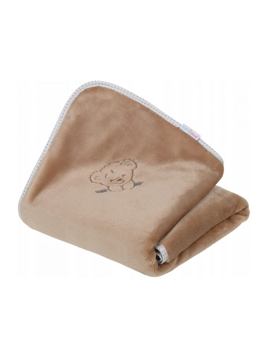 BabyMam Babydecken Wickeltücher für Kinderzimmer Samt Braun mit Tier 75x100cm