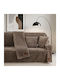 Beauty Home Stripe Art 8726 Armchair Throw Fur 180x160cm Mocha 8726MON