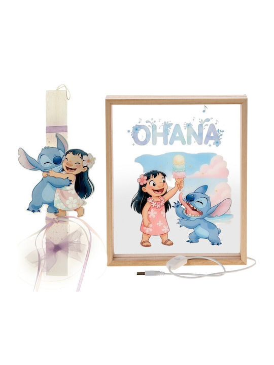 Πασχαλινή Λαμπάδα Lilo & Stitch Πλακέ Αρωματική Σετ Δώρου 26εκ. Λευκή