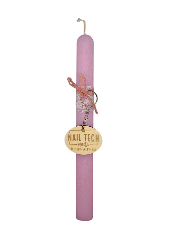 Oval Wooden Candle with Keychain Nail Artist Bb2589853432778 Brown